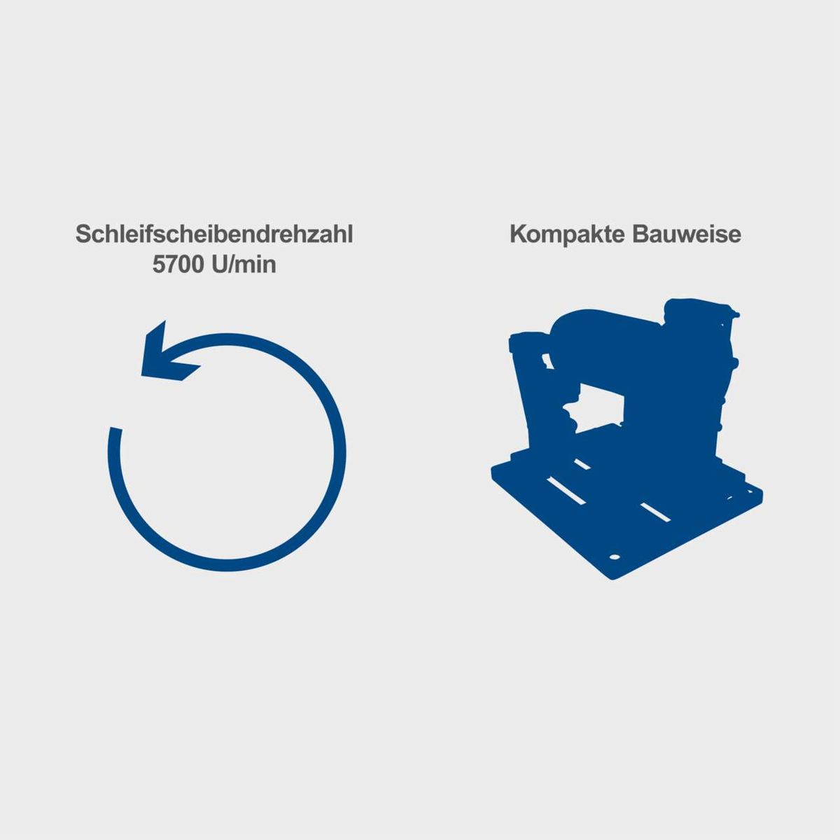 Das Sägeblattschärfgerät SBS1100 von Scheppach hat eine Schleifscheibendrehzahl von 5700 U/min und eine kompakte Bauweise.