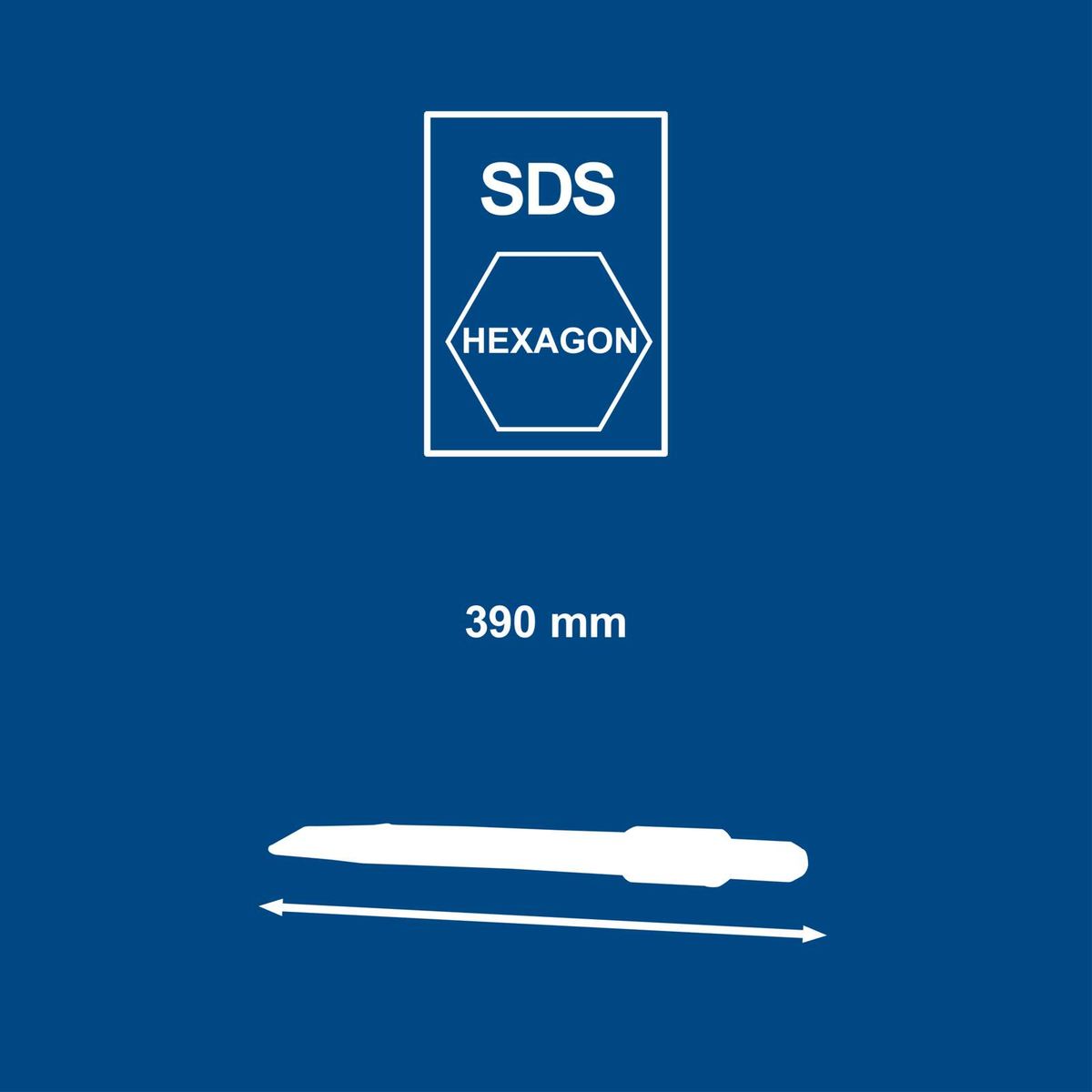 Hexagonale SDS-Schneidspaltmaße mit 390 mm Länge für SDS-Systemwerkzeuge