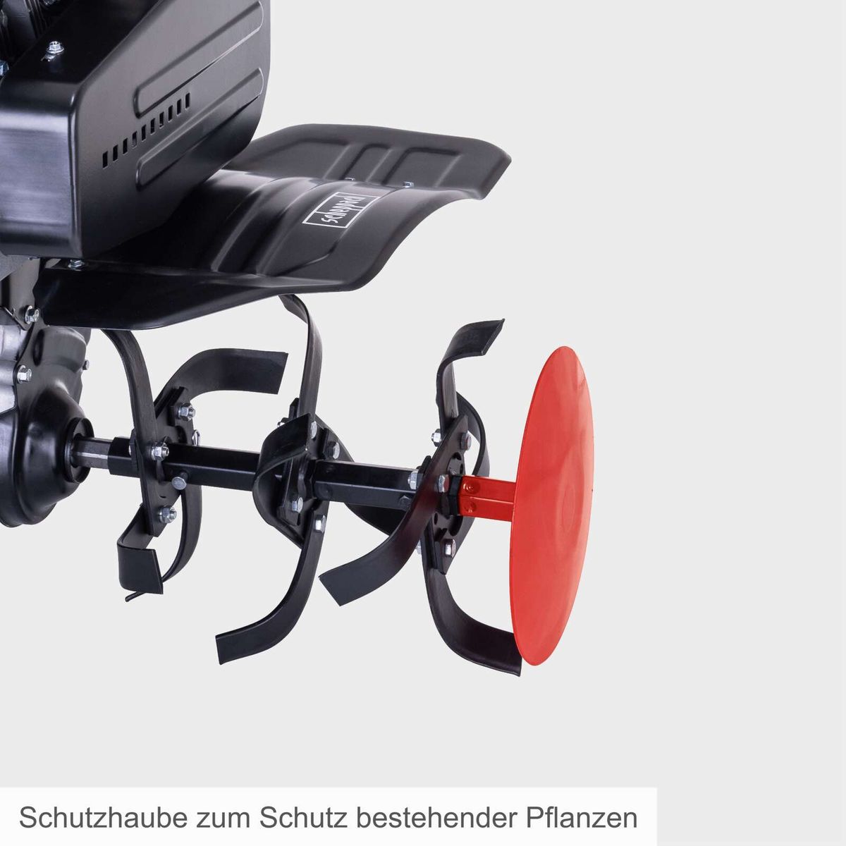 Schutzhaube für bestehende Pflanzen auf Scheppach-Motorhacke