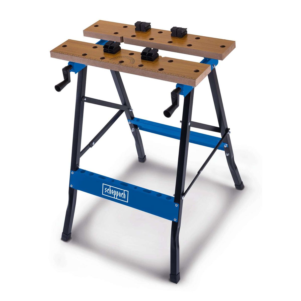 Werkbank mit Spannbacken und Arbeitsplatte für Scheppach WB150, inkl. Spannmechanik und Tragplatte mit Markierungen