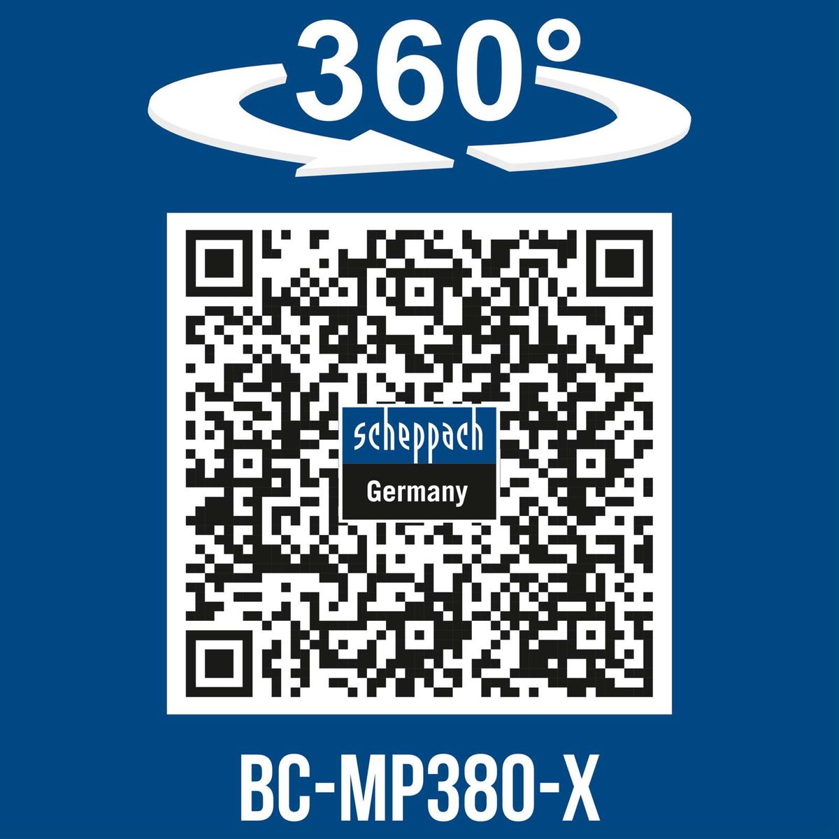 360°-Drehbare Scheppach-Brushless-Lawnmower-Maschine mit QR-Code für Deutschland