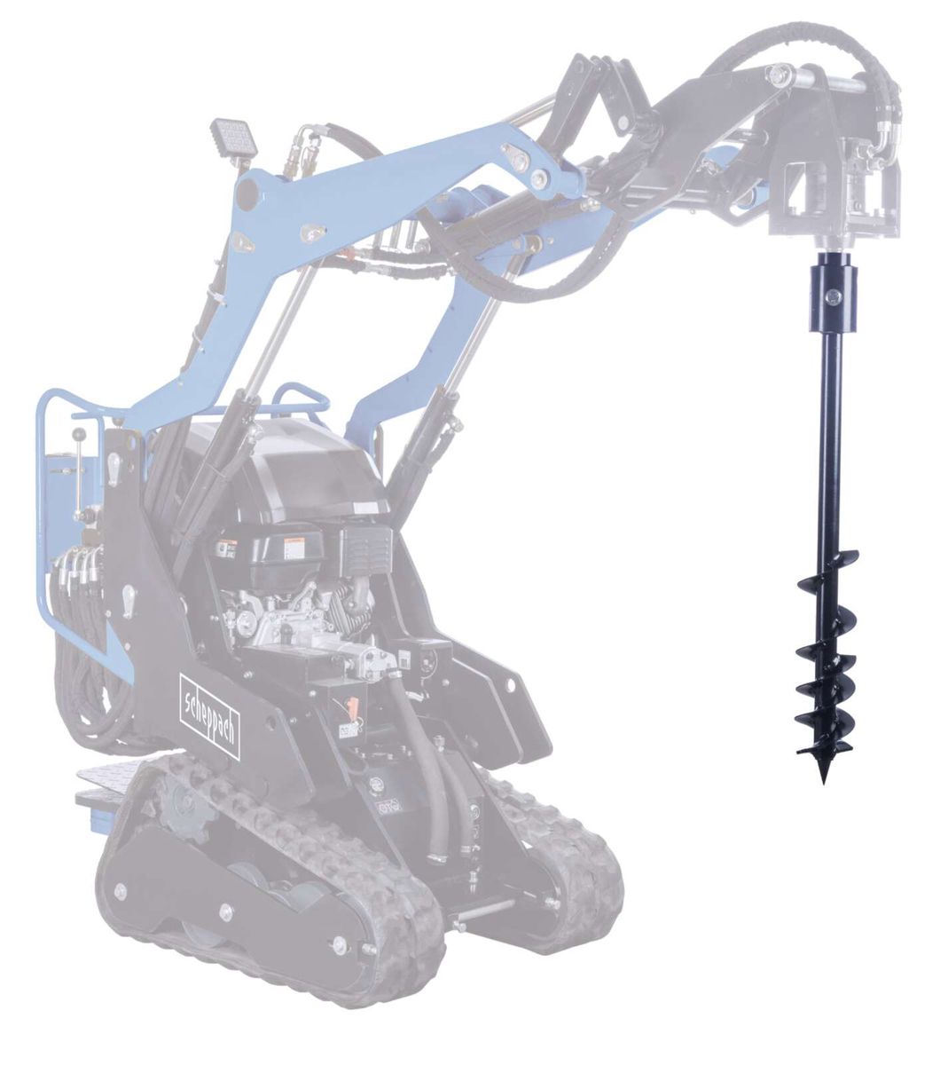 Erdbohrer ø 100mm von Scheppach, Ansicht von der Seite.