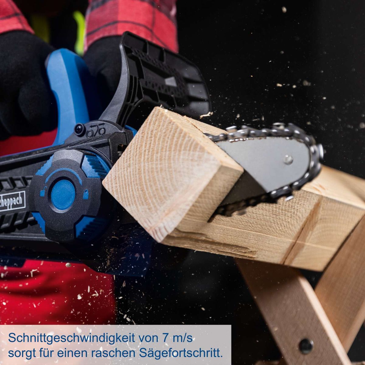 Schnittsgeschwindigkeit von 7 m/s für effizientes Sägen