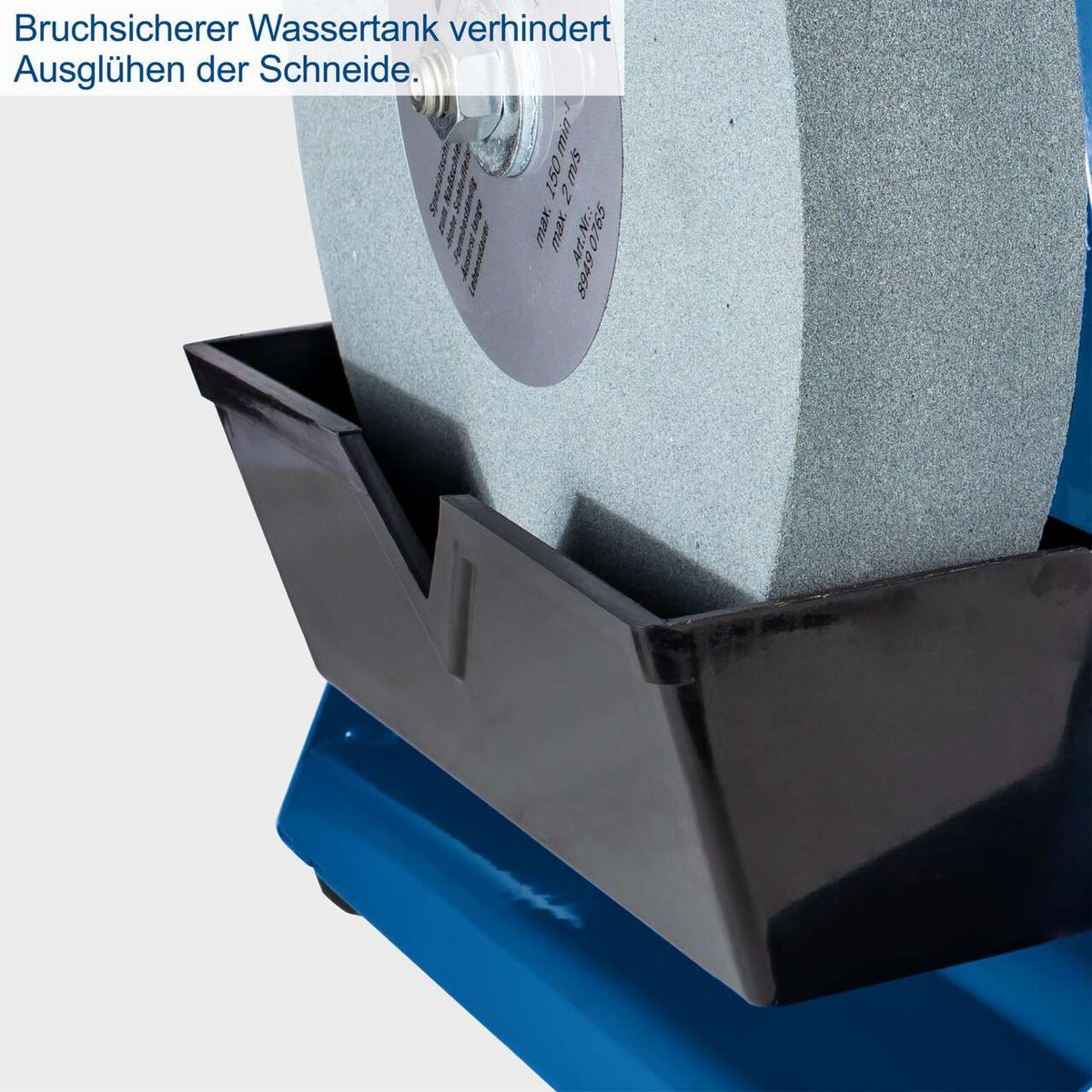 Bruchsichere Wassertank-Vorrichtung zur Vermeidung von Auslaufen beim Schleifstein
