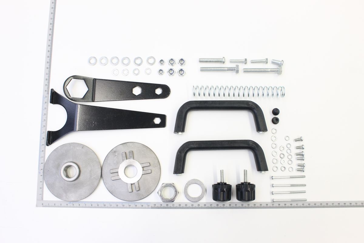 Scheppach-Zubehörset mit Schrauben, Muttern, Bolzen, Federn und Montagebauteilen