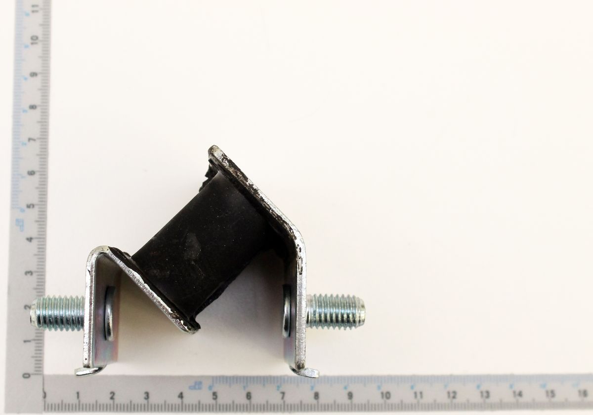 Vibrationsdämpfer von Scheppach, Ansicht von der Seite mit Maßstab zur Größenveranschaulichung.