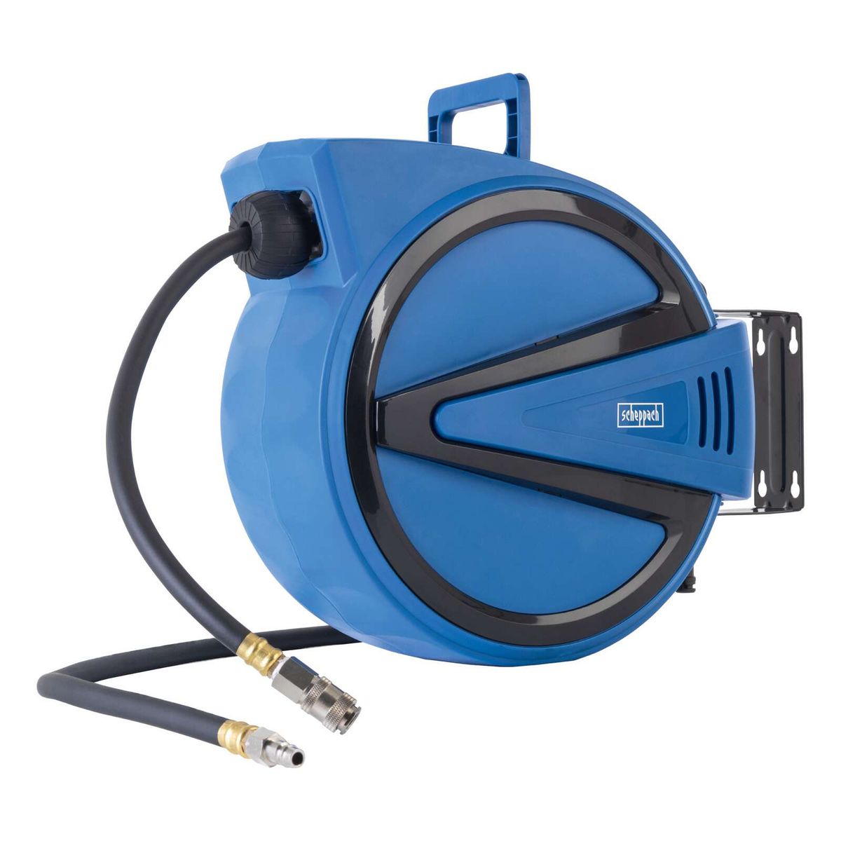 Automatische Druckluft-Schlauchtrommel mit 15 Meter Länge, 180° Drehung und Tragbarkeit inkl. Autostopp-Funktion