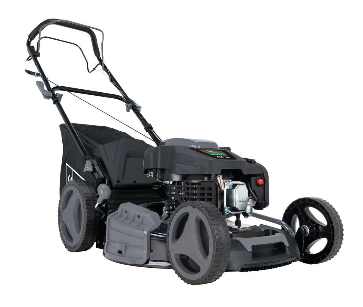 Benzin-Rasenmäher LMT225-53 Scheppach Black, von der Seite gezeigt.