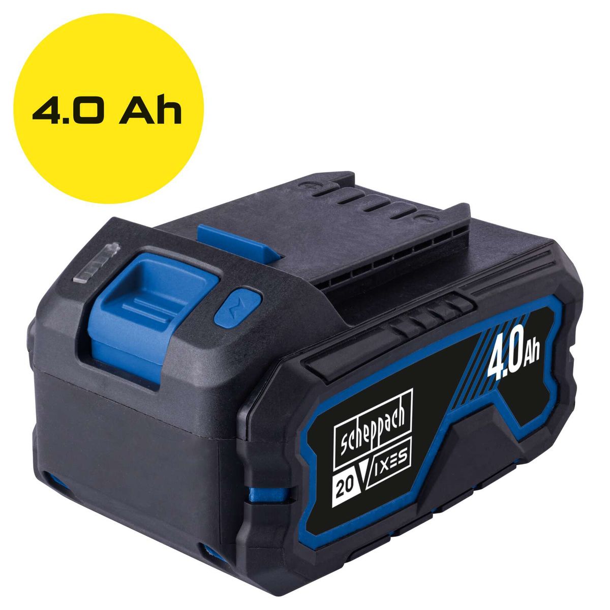 Scheppach 4,0-Ah-Akku mit LED-Anzeige und 20-Volt-Technologie für SBP-Produktreihe