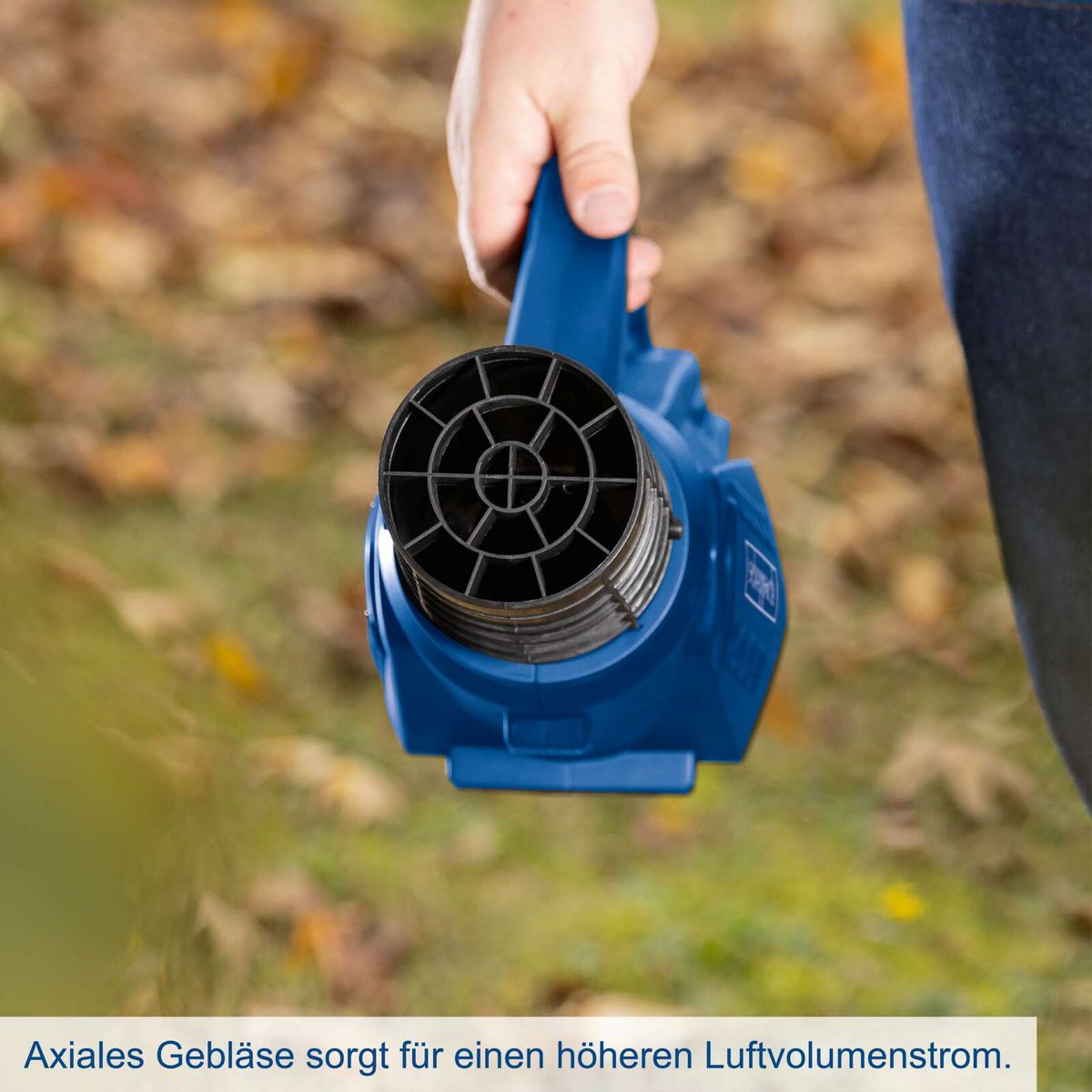 Axiales Gebläse für höheren Luftvolumenstrom in Schepp’auch-Akku-Laubbläser C-BL700-X