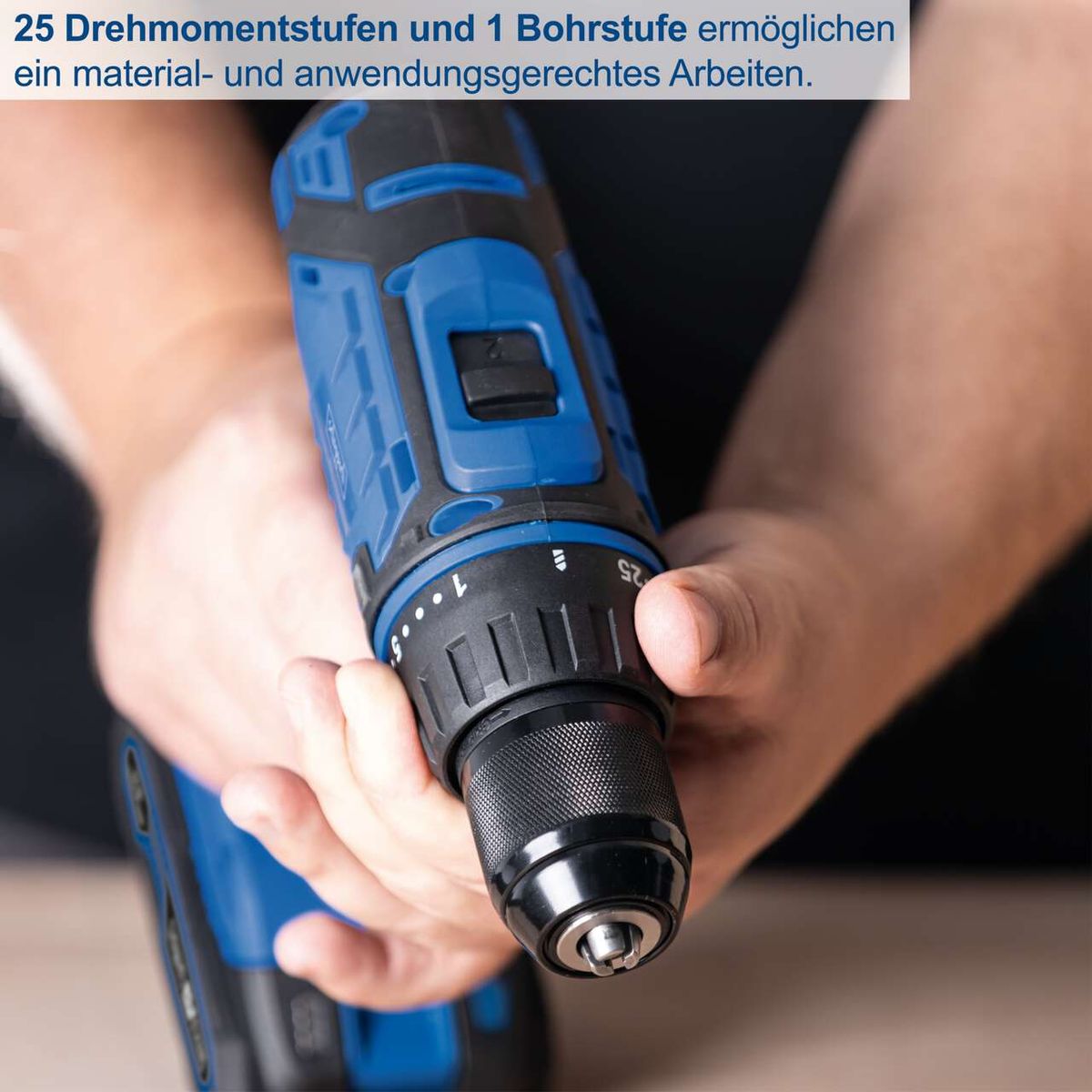 25 Drehstufen und 1 Bohrstufe für präzises Arbeiten im Werkzeugkoffer C-DTB74/1-X