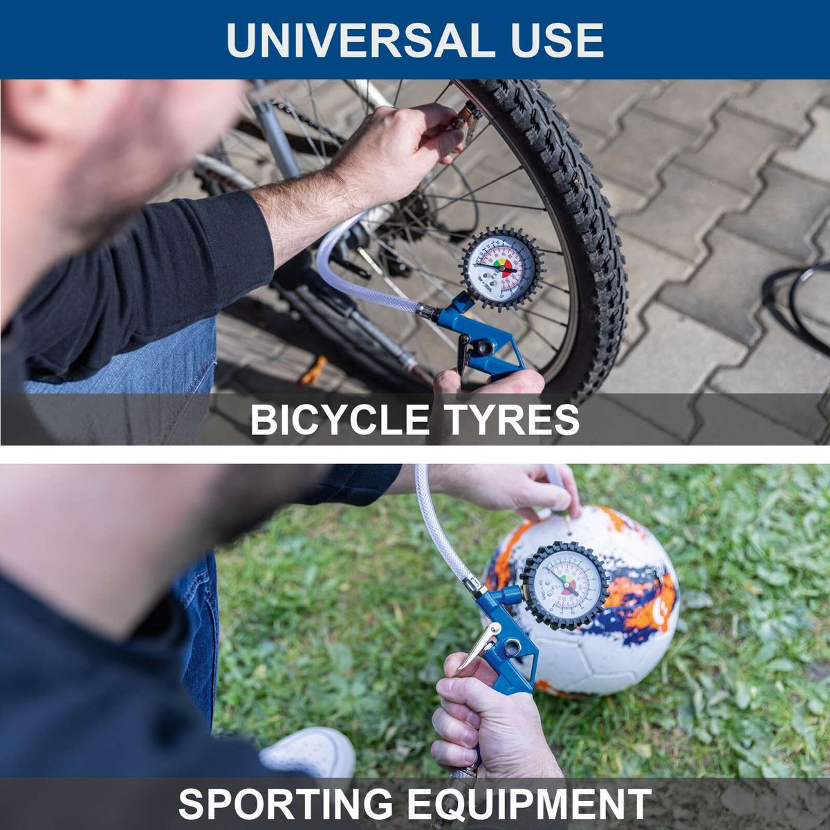 The Scheppach Air Compressor AirForce 7 is suitable for tyres and sporting equipment. Includes tyre inflator, air gun and adapter.