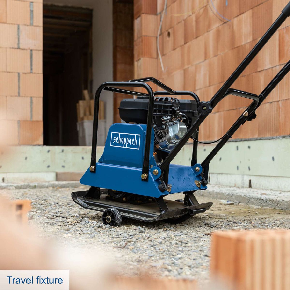 Scheppach vibration plate base with travel frame and rubber mat for HP1800S