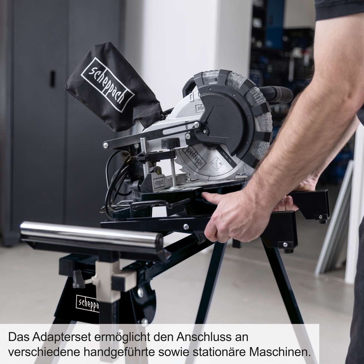 Adapter-Set für verschiedene handgeführte und stationäre Maschinen von Scheppach