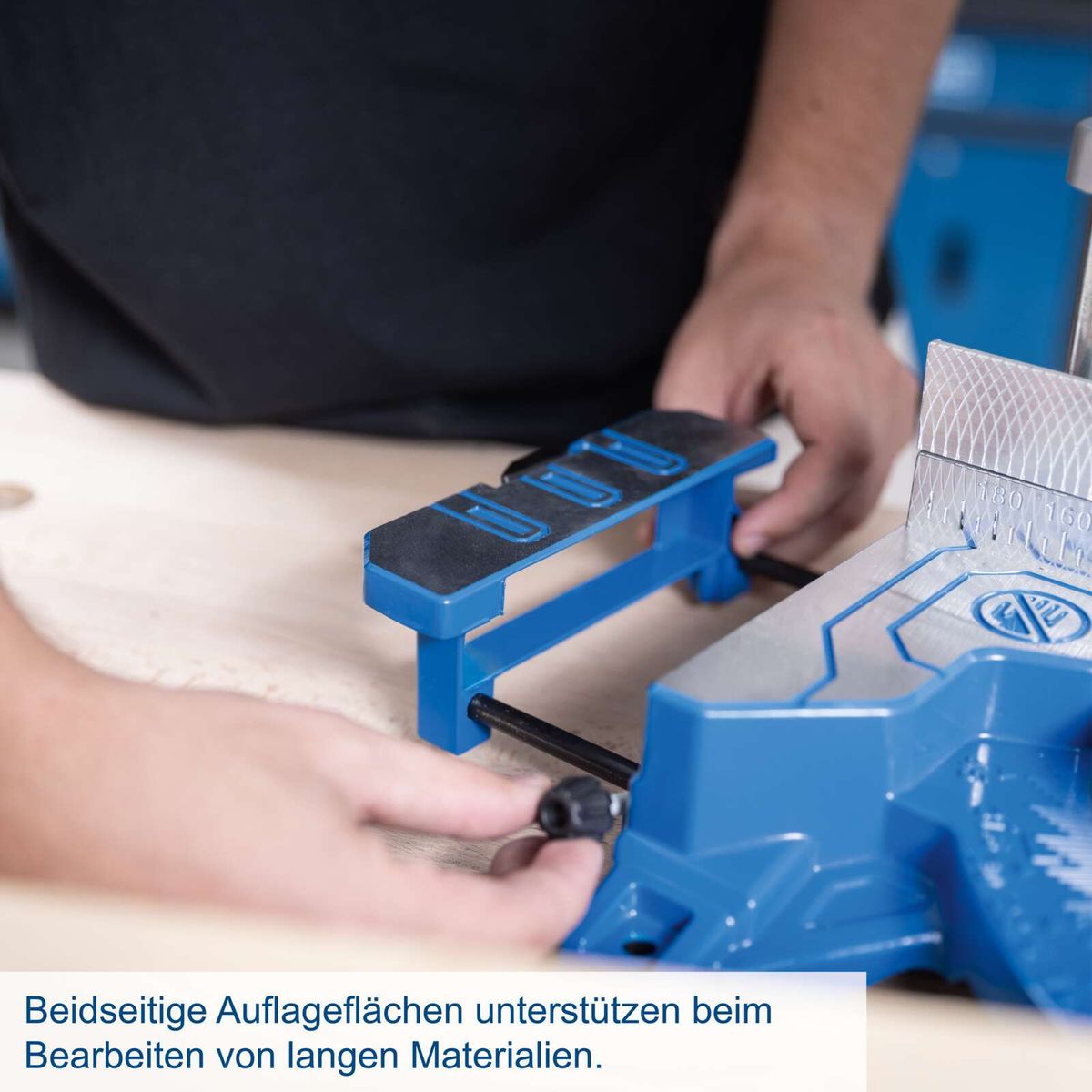 Beidseitige Auflageflächen für präzises Arbeiten mit langen Materialien
