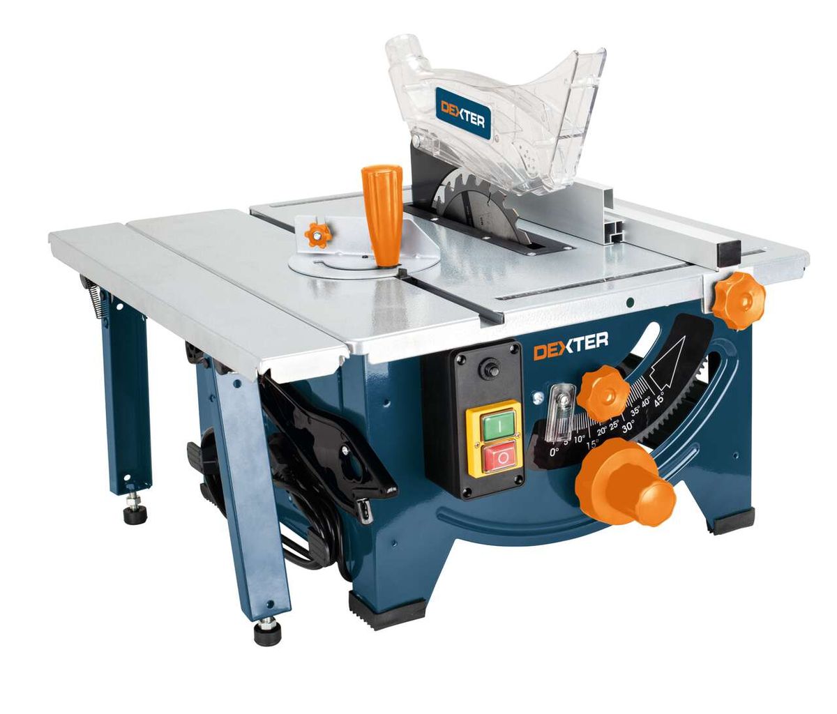 Tischkreissäge TS8 Dexter von Scheppach, seitliche Ansicht.