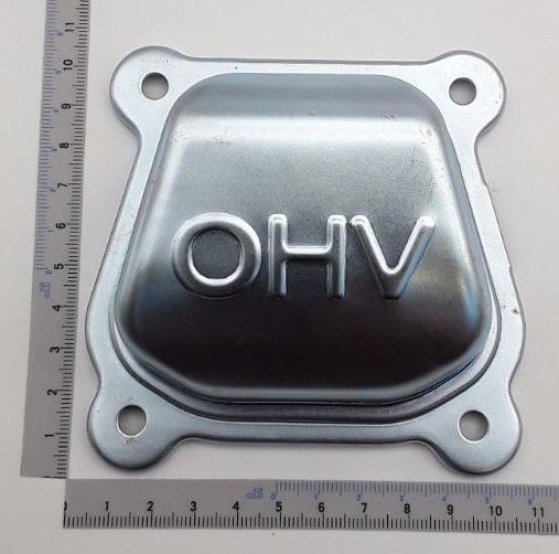 Ventildeckel von Scheppach, Ansicht von oben, mit Maßstab zur Größenveranschaulichung.