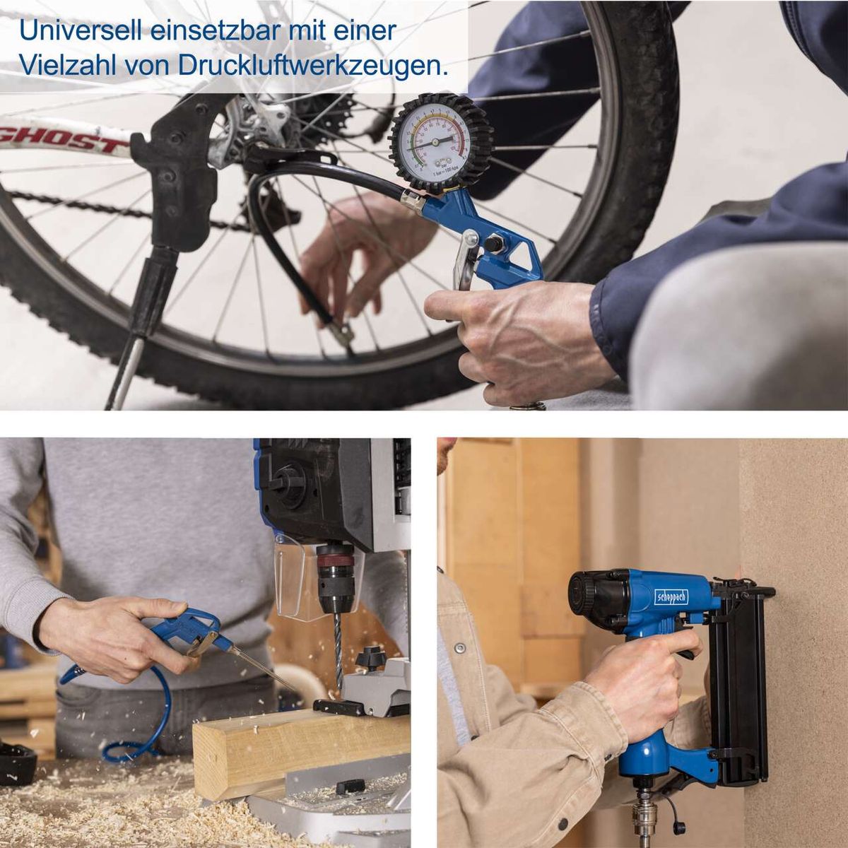 Der Kompressor HC35V von Scheppach ist universell einsetzbar mit einer Vielzahl von Druckluftwerkzeugen. Er bietet 1500W Leistung, 10bar Druck und eine Ansaugleistung von 180 L/min. Der Kompressor ist ölfrei und wartungsarm.