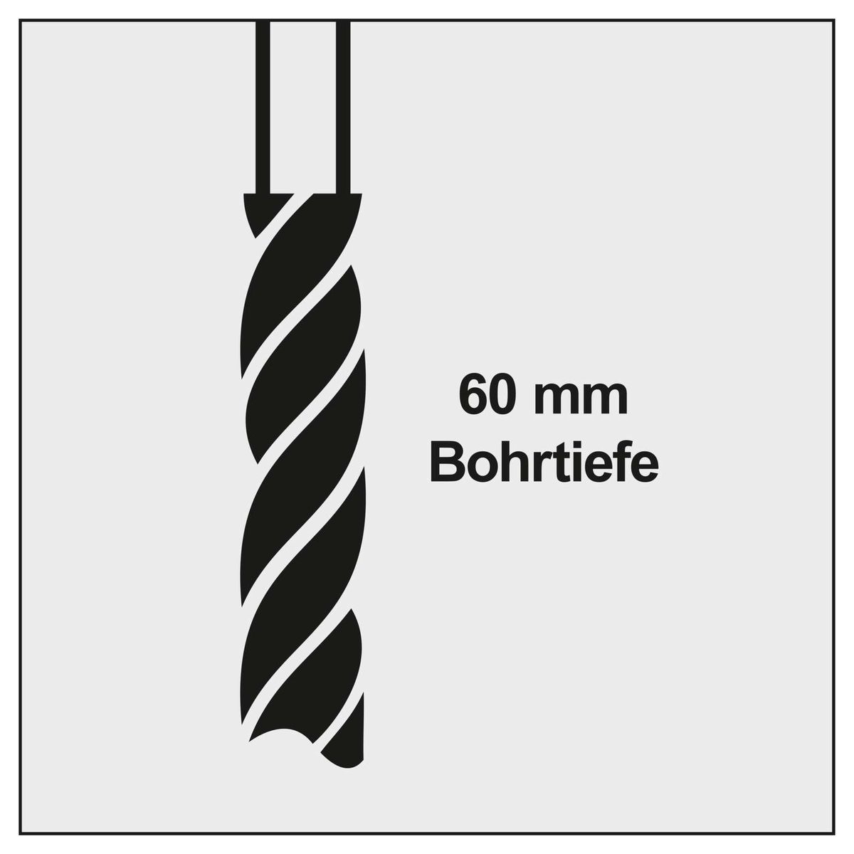 Bohrtiefe von 60 mm. Wichtiges Merkmal der Tischbohrmaschine BTD19Vario-BE Scheppach.