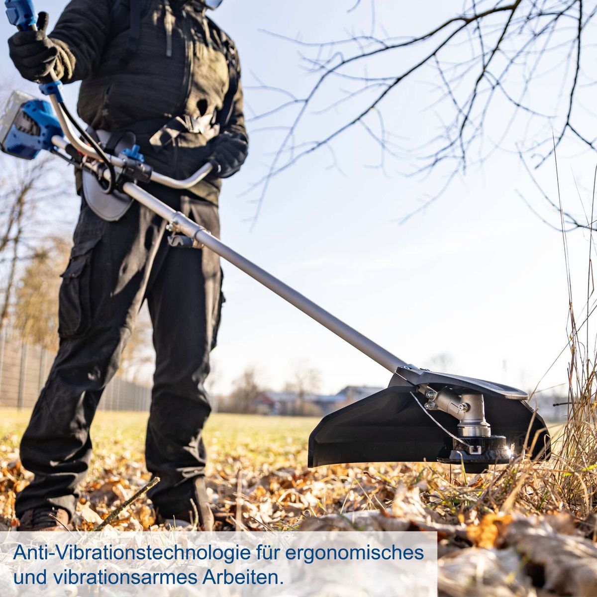 Anti-Vibrations-Technologie für ergonomisches Arbeiten mit Rasentrimmer