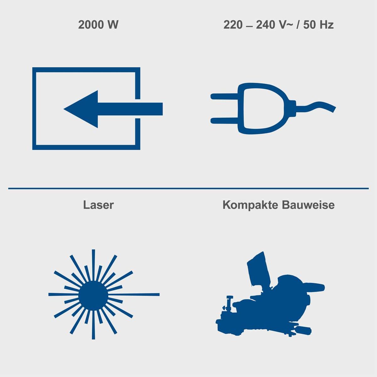Die Kapp-Zugsäge HM305SL Scheppach hat eine Leistung von 2000 Watt, einen Spannungseingang von 220-240 V und eine Frequenz von 50 Hz. Sie verfügt über einen Laser für präzise Schnitte und eine kompakte Bauweise.
