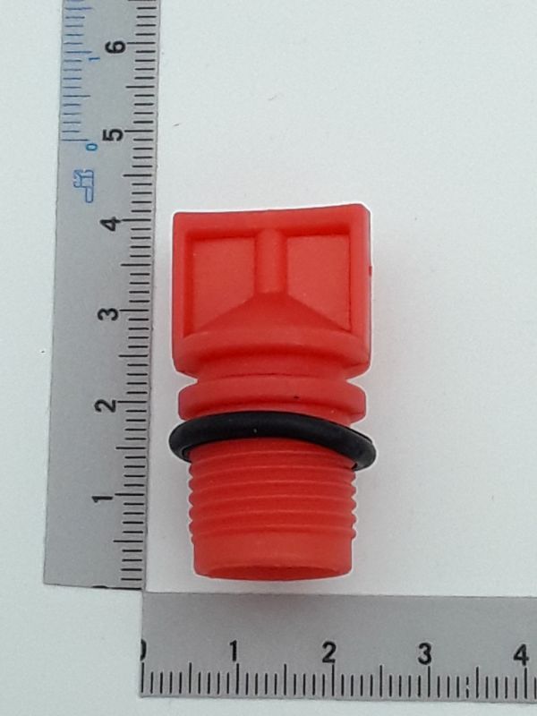 Öleinlassschraube M18 x 1,5 von Scheppach. Gezeigt von der Seite.