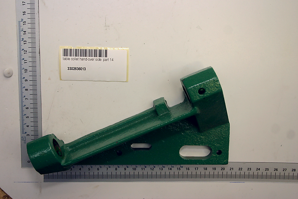 Tischaufnahme Abgabeseite, Teil 14, Artikelnummer 3302636013. Gezeigt von der Seite.