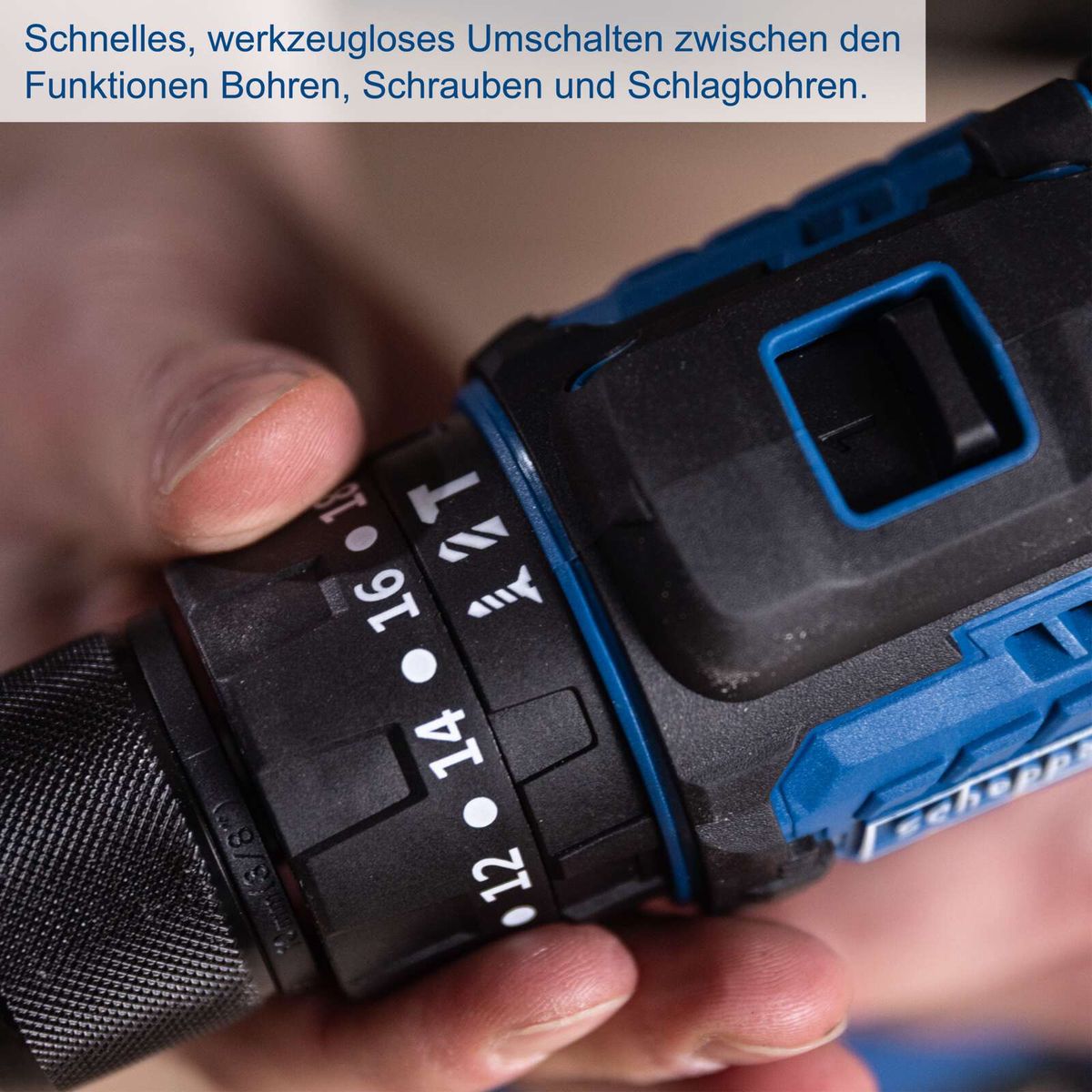 Schlagbohrschrauber mit werkzeuglosem Wechsel von Bohr- und Schraubfunktion