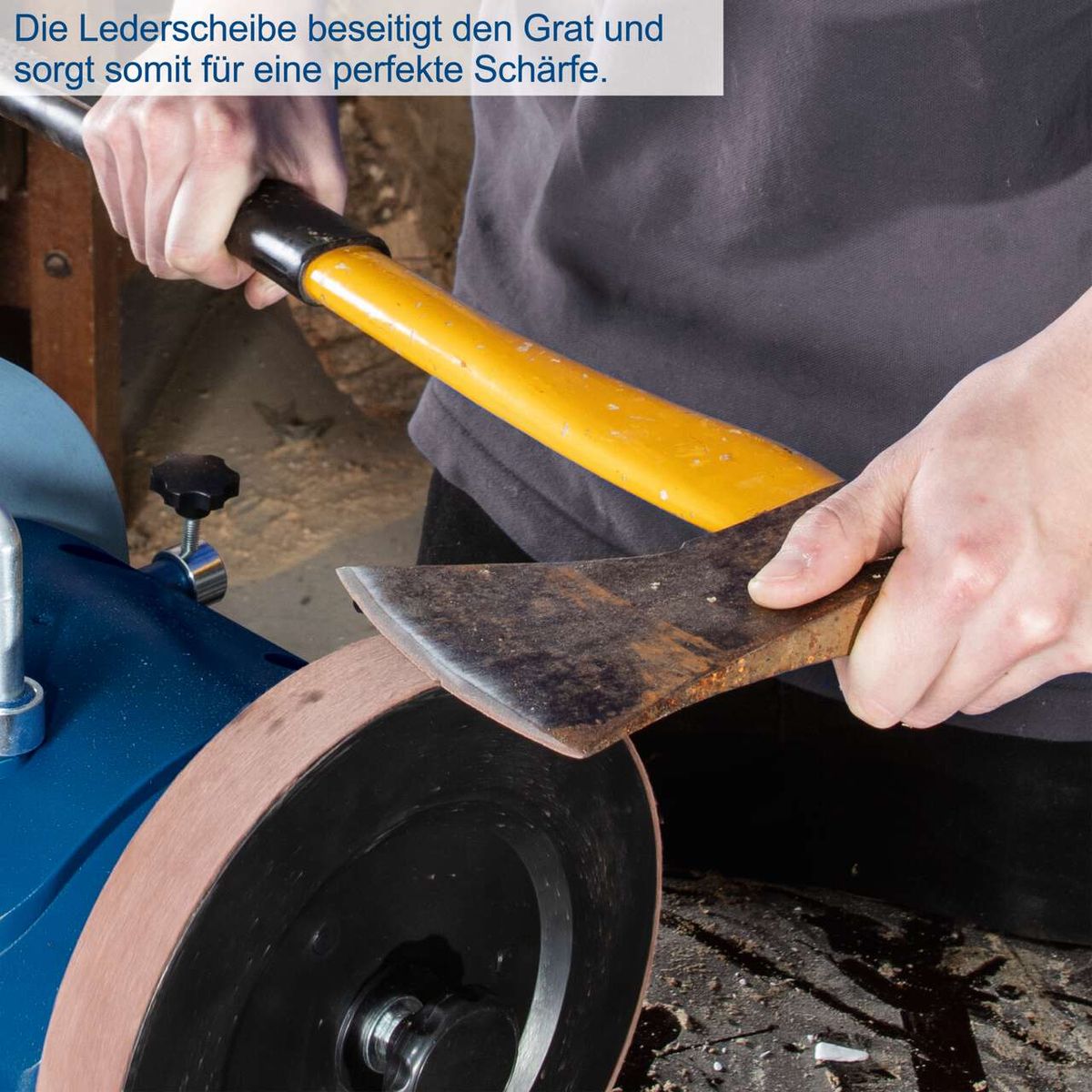 Nass-Schleifscheibe für präzise Schleifarbeit auf Scheppach-Wet Bench Grinder, entfernt Grat und sorgt für perfekte Klinge