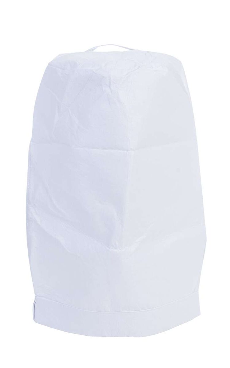 Filtersack Ø310, weißer Beutel mit Henkel, von vorne fotografiert.