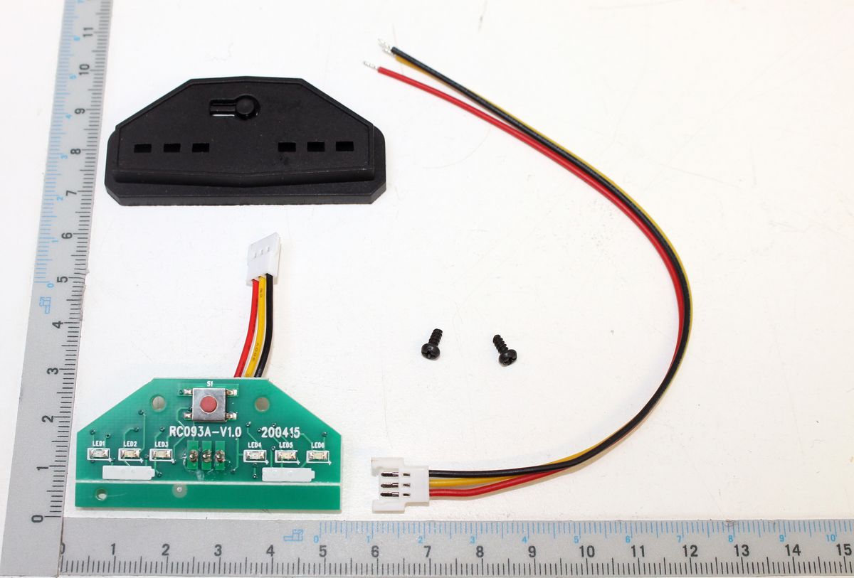 Akkuanzeige mit Platine RC093A-V1.0 mit integrierten LEDs und Schaltkontakten