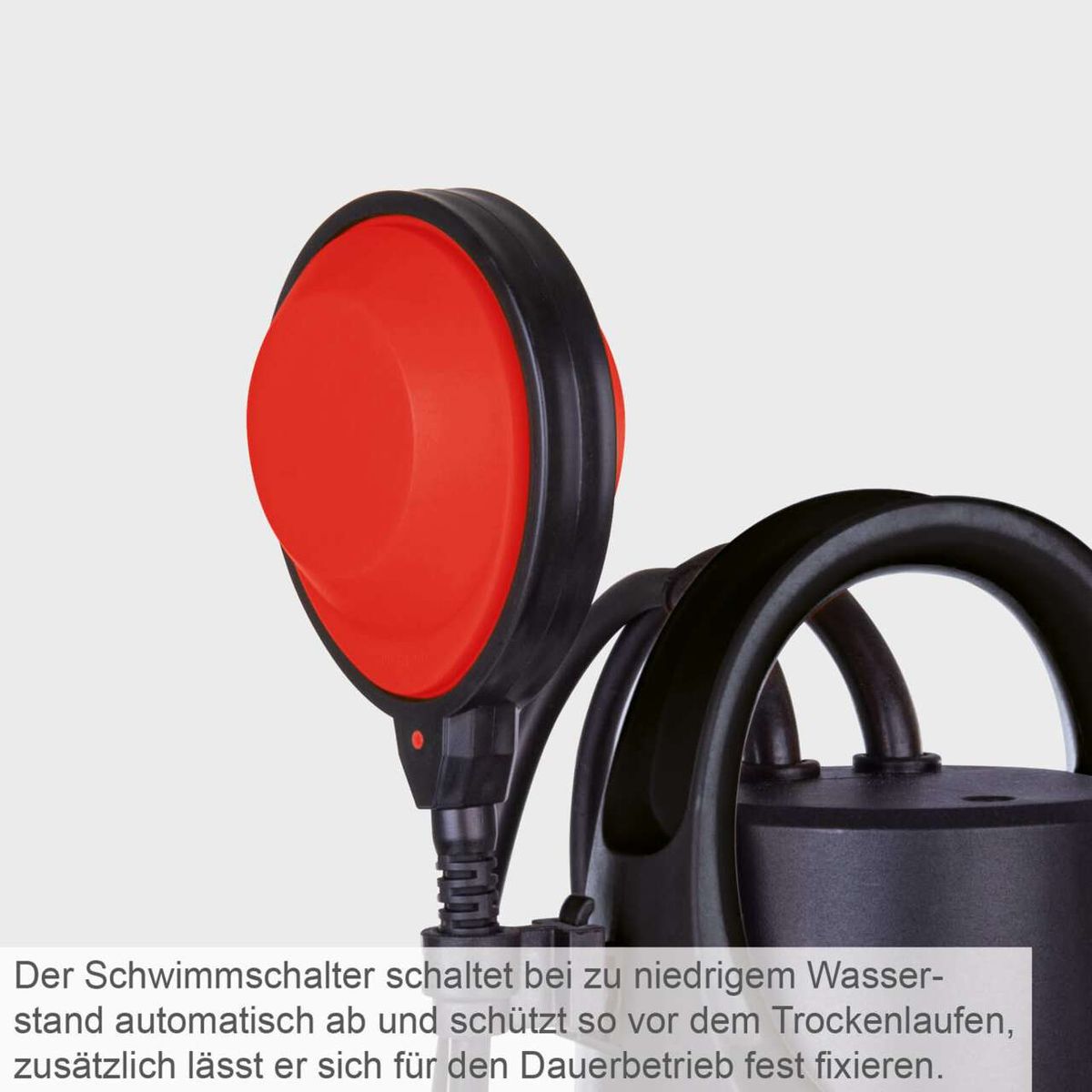 Schwimmerschalter für Trockenlaufschutz mit automatischer Abschaltung bei niedrigem Wasserstand