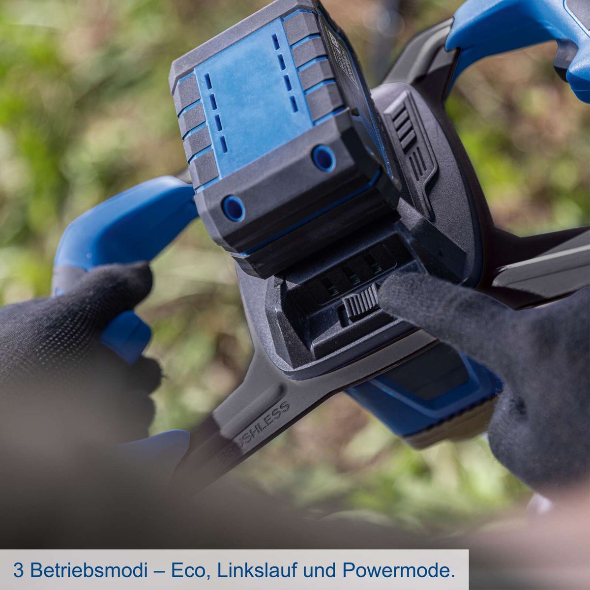 Drei Betriebsmodi: Eco-Modus, Linkslaufmodus und Powermode für effiziente Nutzung des Geräts