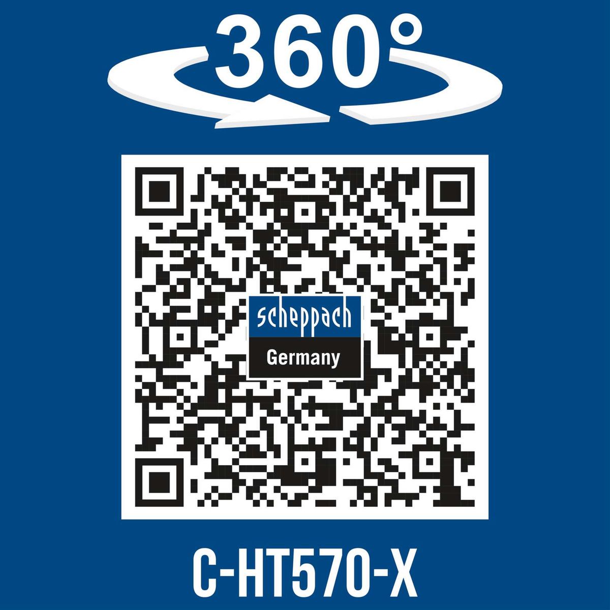 360°-Drehfunktion für flexible Bedienung des Scheppach-Heckenschermodells C-HT570-X