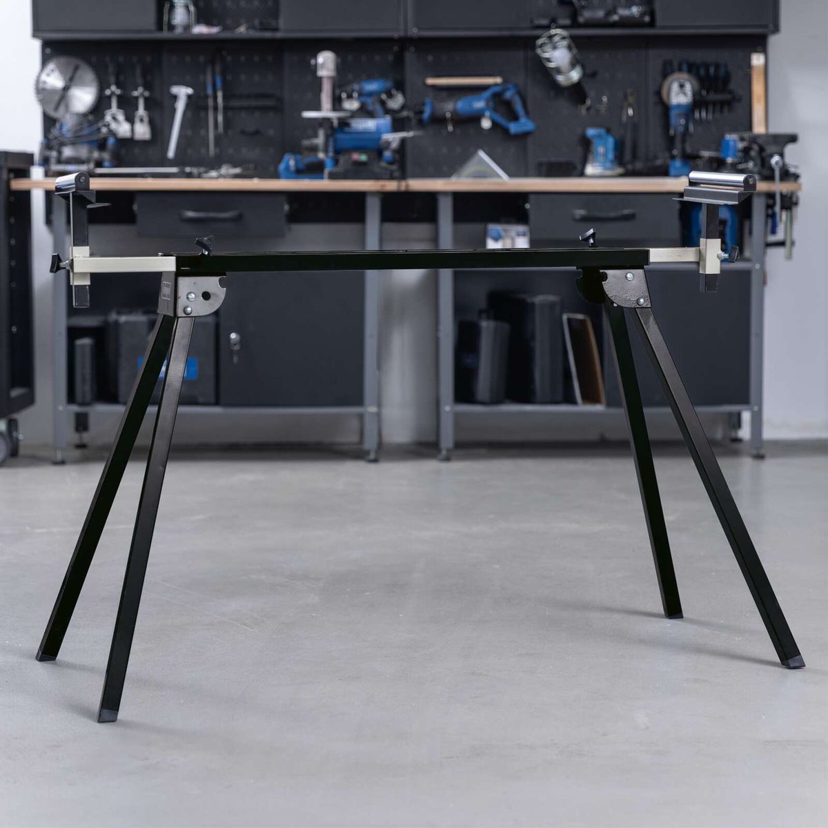 Untergestell für Kapsäge mit stabilen Auslegern und höhenverstellbaren Füßen für UUG1550-BE, Höhe 915 mm
