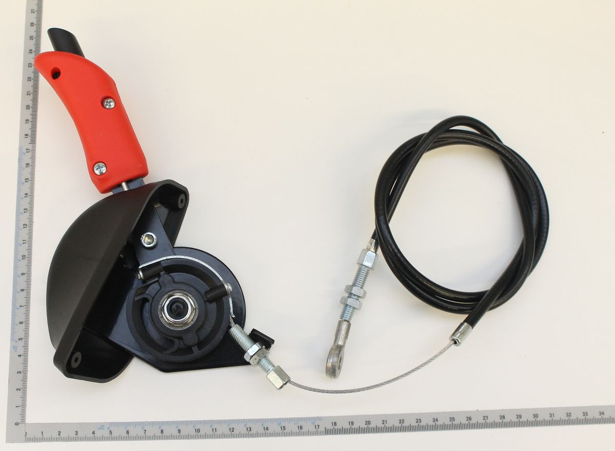 Hebel für Bürstengeschwindigkeit von Scheppach, Ansicht von oben.