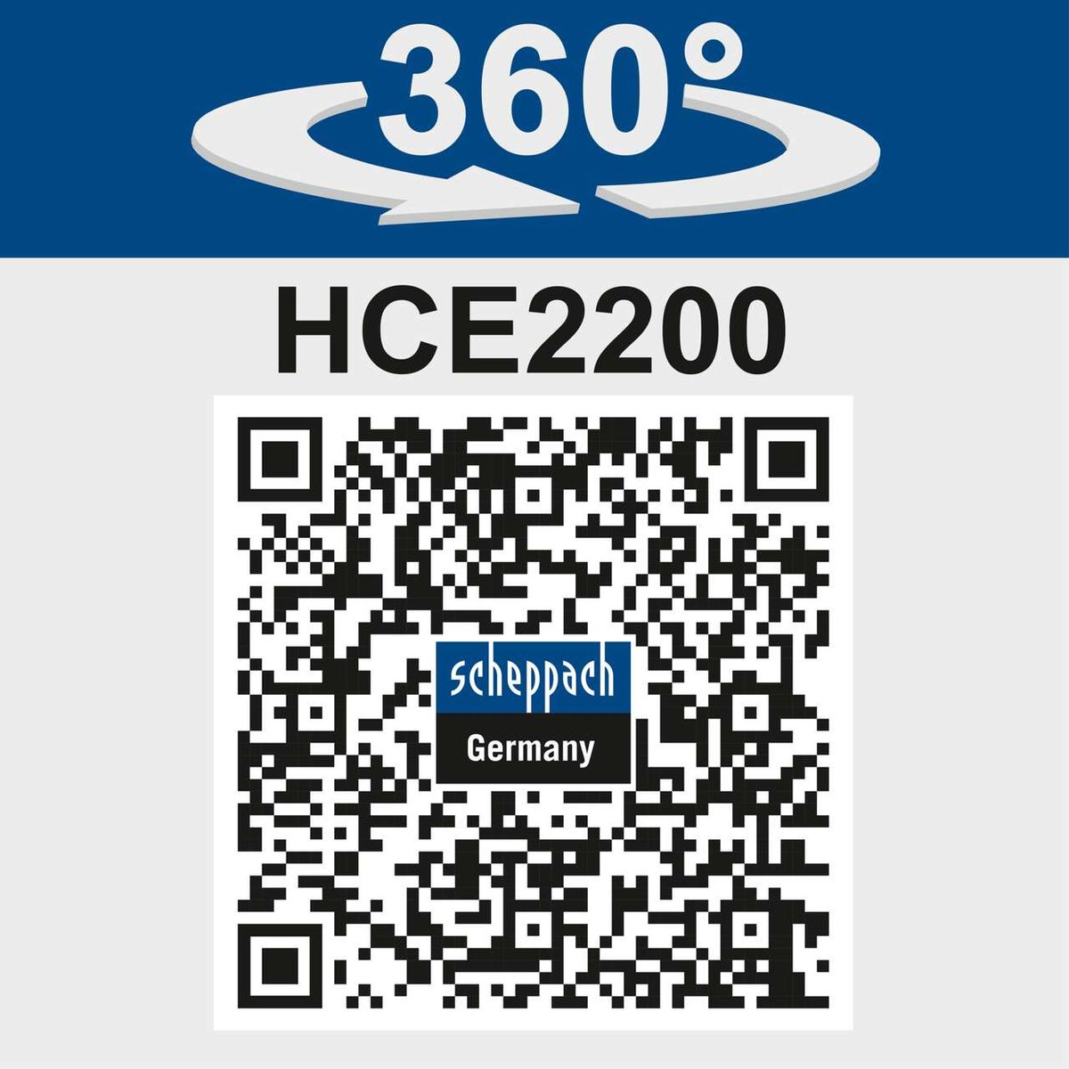Hochdruckreiniger HCE2200 mit 360°-Rotation, inkl. 8-teiligem Zubehör, 10m Schlauch, 165bar Druck, 468 l/h Fördermenge.