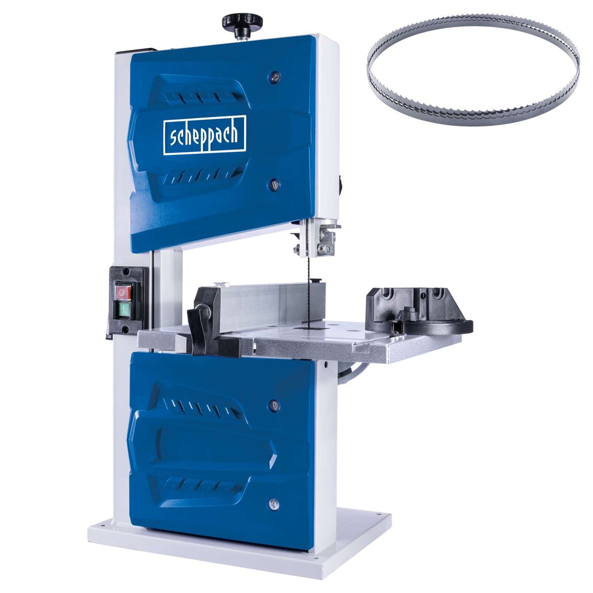 Scheppach-Bandschleifmaschine mit integriertem Schleifband
