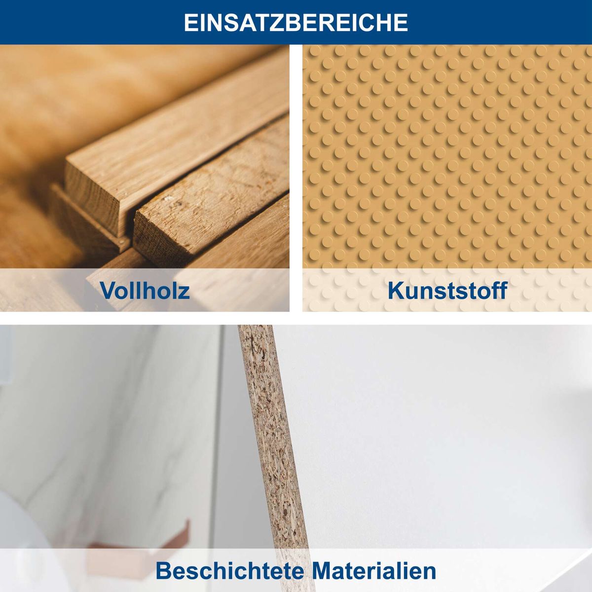 Materialvergleiche zwischen Vollholz und beschichtetem Kunststoff für Einsatzbereiche