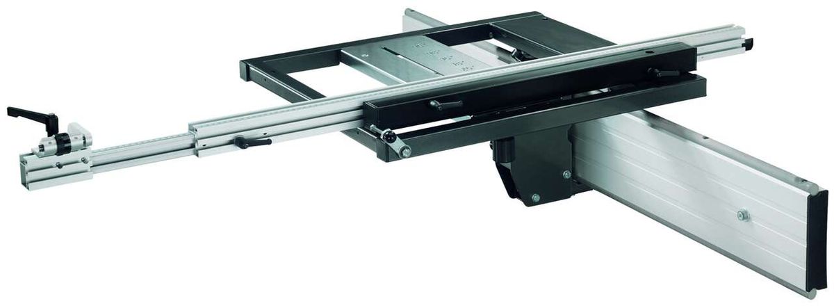 Schiebeschlitten 1400 mm Standard von Scheppach, Ansicht von der Seite.