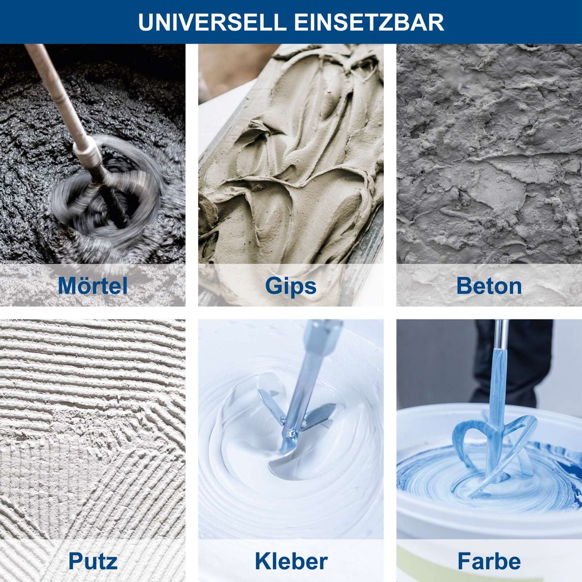 Mörtel- und Betonmischwerkzeuge für präzise Verarbeitung: Rührbewegungen und Putzarbeiten