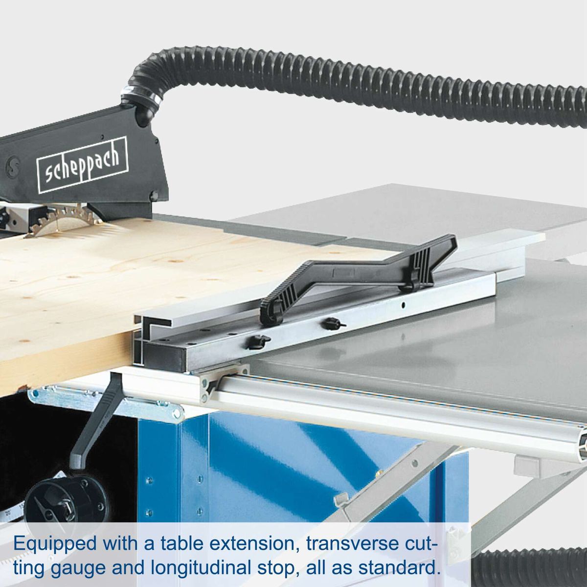 Professional Table Saw Precisa 6.0 with table extension, transverse cutting gauge, and longitudinal stop as standard features. Perfect for precise cutting.