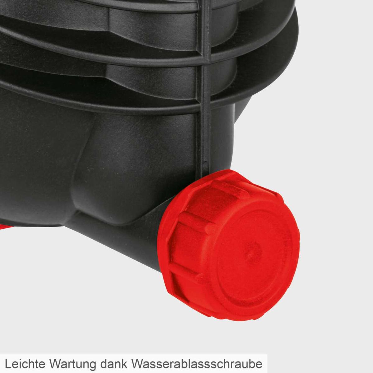 Die Gartenpumpe GP1400JET von Scheppach bietet einfache Wartung dank der Wasserablassschraube.