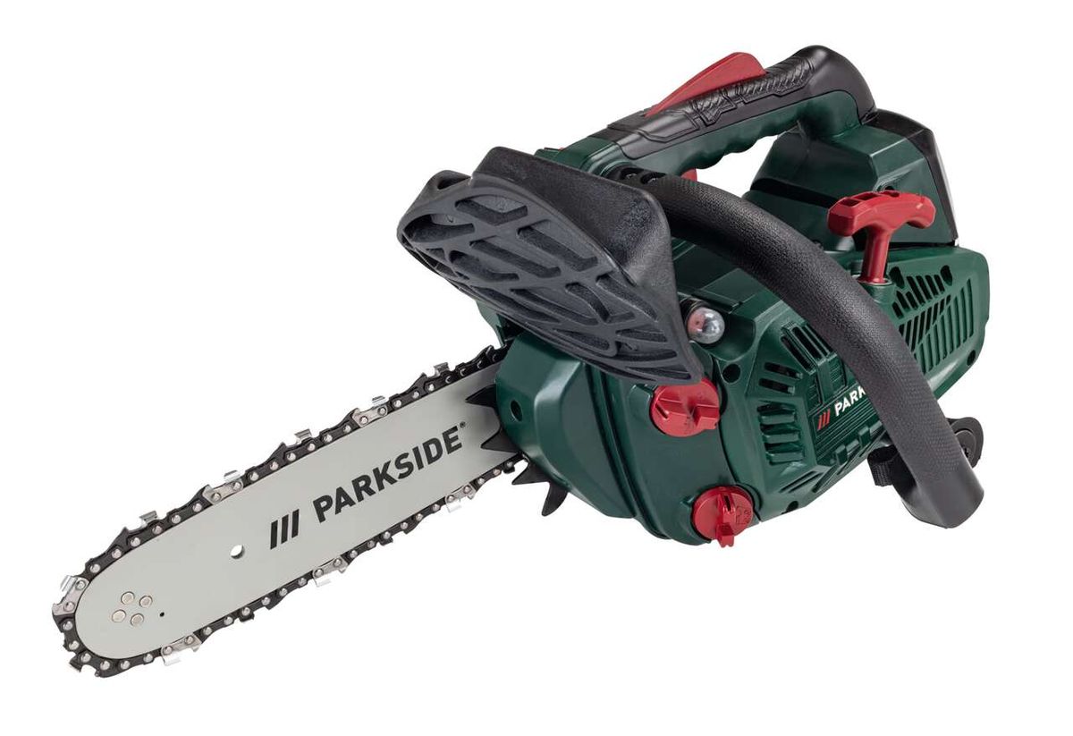 Benzin-Baumpflegesäge PBBPS 700 A1 Parkside LB1, Ansicht von vorne.
