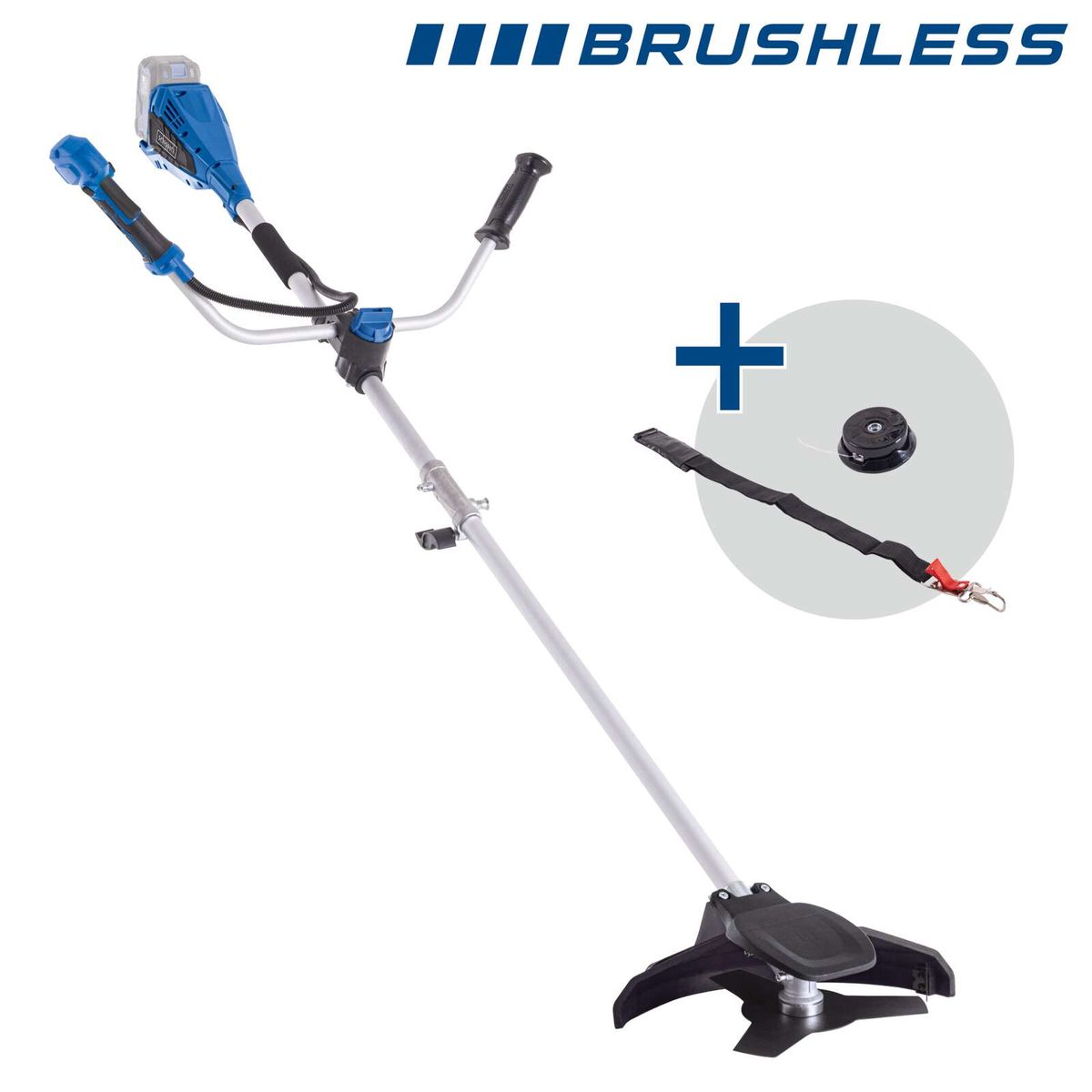 Akku-Freischneider mit ergonomischem Halter und Spule für Trageriemen