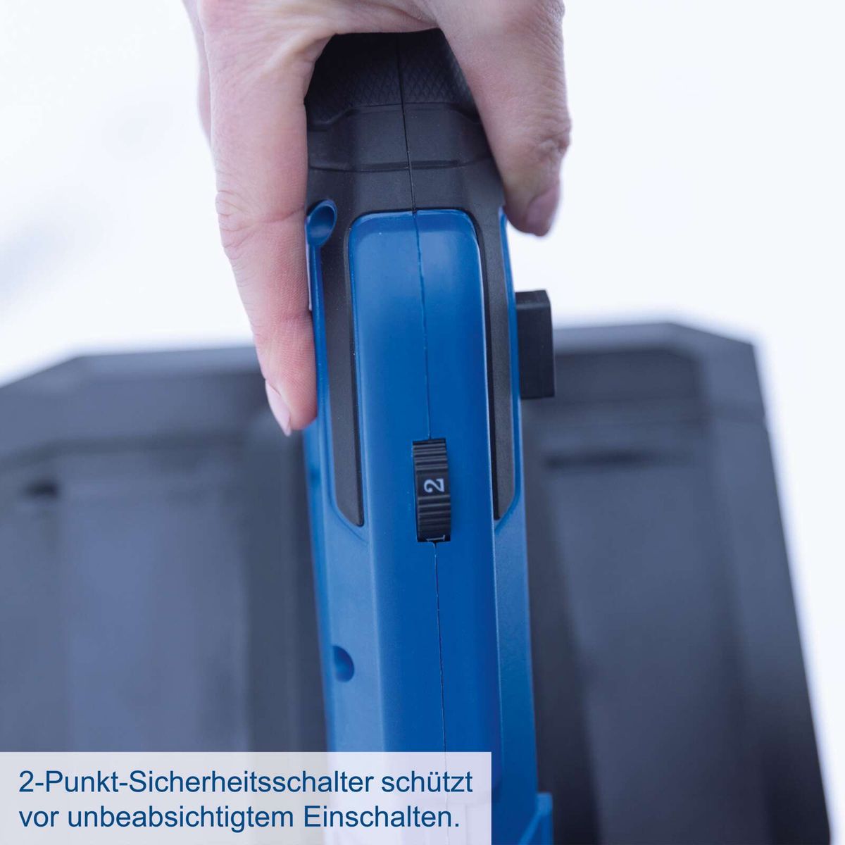 2-Punkt-Sicherheitsschalter zur Vermeidung des unbeabsichtigten Einschaltens eines Schneefräsegeräts