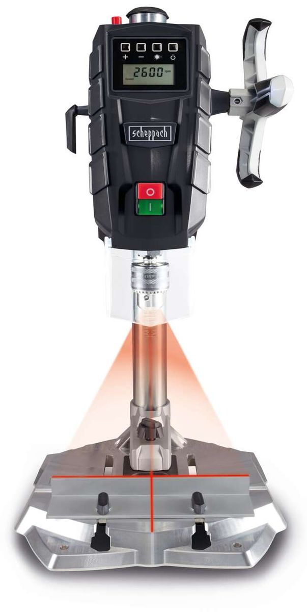 Tischbohrmaschine TBD55 scheppach black, Ansicht von vorne.