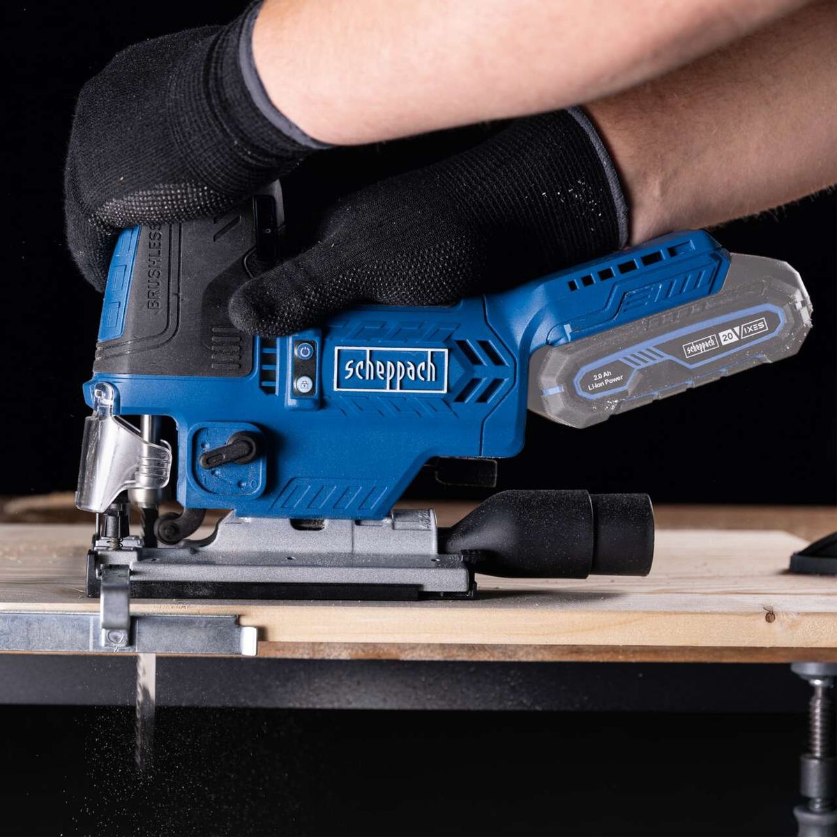 Scheppach Akku-Stichsäge mit Brushless-Technologie und LED-Anzeige, Hublänge 25,4 mm