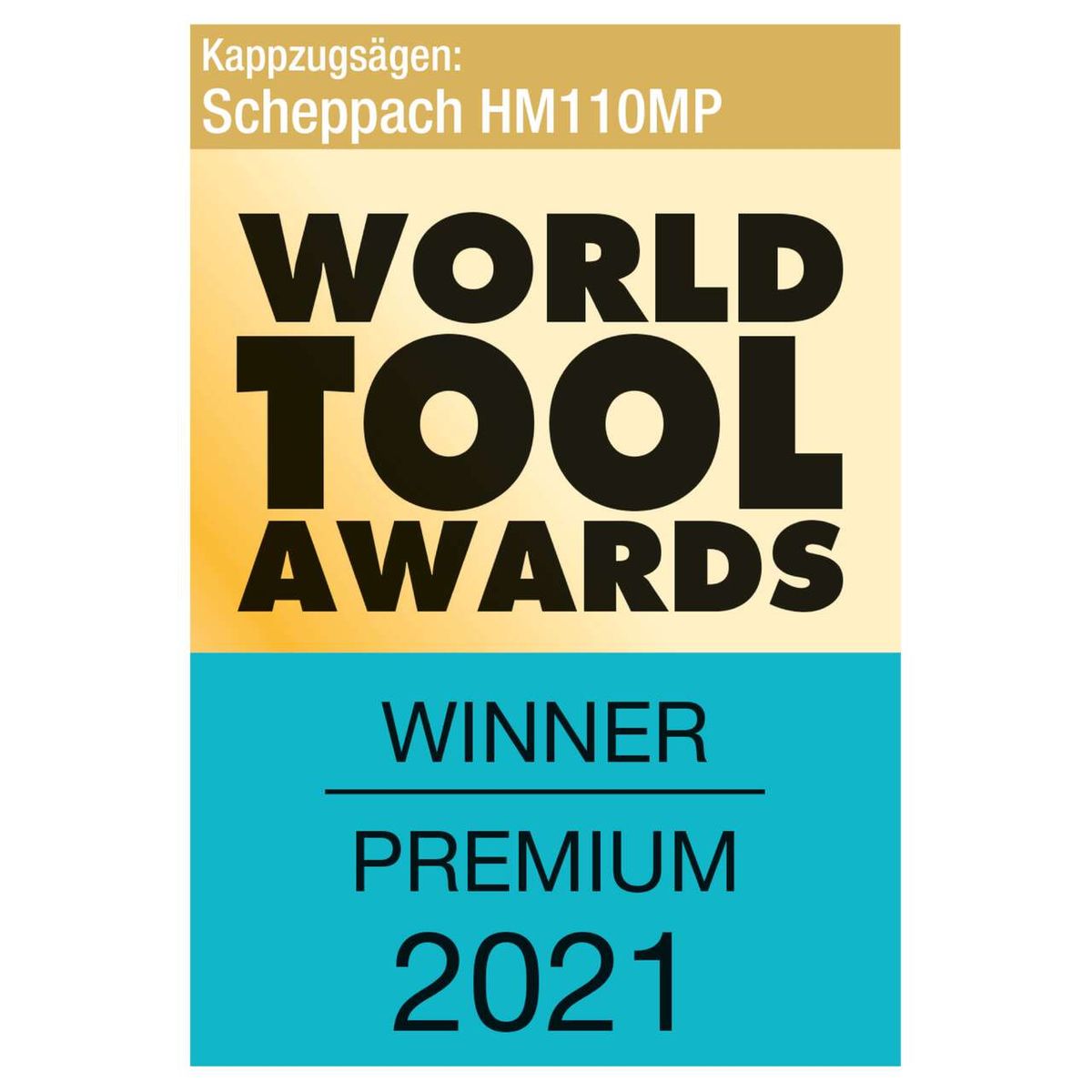 Die Kappzugsäge HM110MP von Scheppach gewann den World Tool Award 2021 in der Kategorie Premium. Geeignet für Holz, Alu, Stahl, Kunststoff und Kupfer.