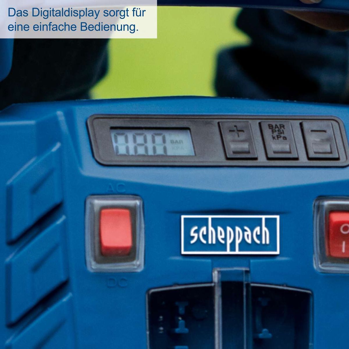 Das Digitaldisplay sorgt für eine einfache Bedienung. Der Druck ist digital einstellbar.